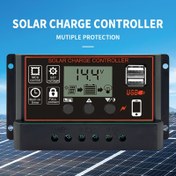 Resim LCD Ekran, Ayarlanabilir Zamanlayıcı, Çift USB Çıkış, Çoklu Koruma Sistemi ile Güç Jenerasyonu Verimliliğini Artırmak için 12V/24V Güneş Şarj Kontrolörü - Sert Bağlantılı Güç Kaynağı, Pil Gerektirmez 