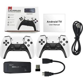 Resim TezMax Kablosuz 64GB Çift Kol Retro Oyunlar 3D 4K Ultra HD Game Stick 20000 Oyun Konsolu Atari 