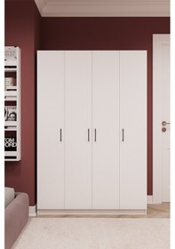 Resim %100 Mdflam 4 Kapaklı Gardrop 120cm G-08 