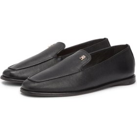 Resim Tommy Hilfiger %100 Kuzu Derisi Siyah Kadın Loafer FW0FW09319BDS 
