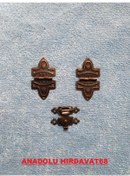 Resim Yonca Dekoratif Mini Kutu Menteşe Tavla Klipsi Eskitme Renk 