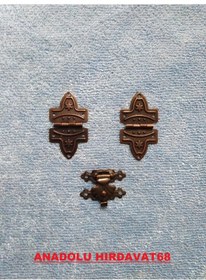 Resim Yonca Dekoratif Mini Kutu Menteşe Tavla Klipsi Eskitme Renk 