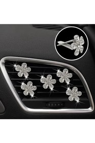 Resim FESECRAFT 2 Adet Parlayan Taşlı Çiçek Tasarımlı Araba Klima Süsü Klips Süslemeleri Araç İçi Araç Aksesuar 