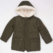 Resim Defacto Erkek Bebek Su Geçirmez Fermuarlı Cepli Pelüş Astar Kapüşonlu Mont A2843A524WNKH215 Haki 