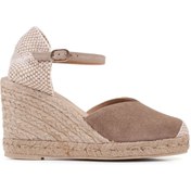Resim Geox Women's Beige Gelsa Wedge Heels Suede Leather Espadrille Derimod