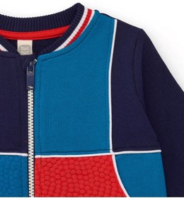 Resim Tuc Tuc Erkek Çocuk Lacivert Fleece Ceket - Kırmızı ve Mavi Detaylı - 6 Yaş 