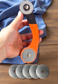 Resim Hodbehod 45mm RC-11 Rulet Kumaş Deri Kağıt Kesici + 5 Yedek Düz Bıçak 