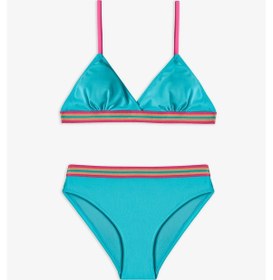 Resim Penti Turkuaz Genç Kız island Üçgen Bikini Takımı 