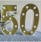 Resim Elmpaly Altın Sku50 21 5 Cm Yüksekliğinde Kalın Altın Renkli Led Işıklı Sayı Kombinasyonu Pil İle Çalışan Doğum Günü Dekorasyonu Parti Süsü 