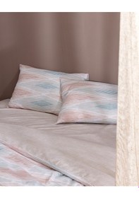 Resim Madame Coco Faye King Size %100 Pamuk Ranforce Baskılı Nevresim Takımı - Bej Ekru 