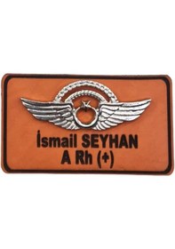 Resim Deri Metal Rozetli Kıdemli Pilot İsimliği Tulum İsimlik - Deri İsimlik - Pilot İsimlik Karışık/çok Renkli 