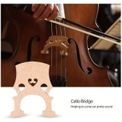 Resim Eşleşen Boyut 4/4, 3/4, 1/2 Çellolara Uygun Kızılağaç Çello Köprüsü – Geliştirilmiş Ses Kalitesi, Dayanıklı İnşa, Hassas Kesim Klasik Tasarım 