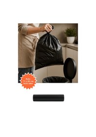 Resim Siyah Rulo Çöp Poşeti 71x82 Cm 3x16 Adet Ev Mutfak İş Ofis Avantajlı Paket 