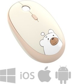 Resim Geezer M2 Hello Bear 2.4g 1600dpi Kablosuz Mouse Bej Smk-m2 