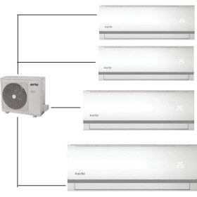 Resim Airfel 1 Dış Ünite + 4 iç Ünite 9+9+12+24 LMX125N A++ 42000 BTU Multi Inverter Klima 