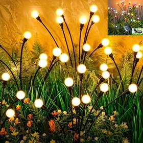 Resim FIBRAVE Güneşli Ateşböceği Bahçe Işıkları - 6 LED, Rüzgar Sallanan, Her Hava Koşuluna Uygun Dış Mekan Dekoru, Su Geçirmez, Sıcak Beyaz/Çok Renkli Seçenekler, Noel Dekoru 