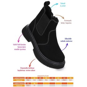 Resim Kiko Kids Penka Fermuarlı Erkek Çocuk Günlük Bot Ayakkabı Siyah Siyah 