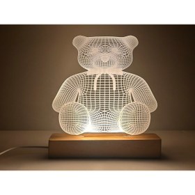 Resim AR BU 3D Pleksi Yavru Ayı Masa Üstü Gece Lambası Dekoratif Aydınlatma 