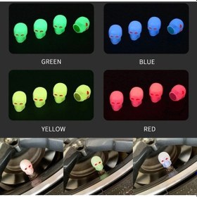 Resim Dancemonkey Araba Lastiği Kafatası Vana Kapağı, Sarı, Motosiklet Işıklı 