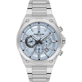 Resim Daniel Klein DK.1.10651.10 Buz Mavi Gümüş Chronograph Takvimli Çelik Kordonlu Erkek Kol Saati 