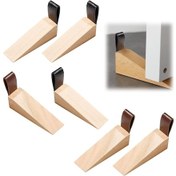 Resim Kapı Durdurucu Seti - 6 Parça - Kapı Durdurucu - İç Kapı İçin Kapı Durdurucu - Kaymaz - Kapı Kaması - Ahşap - Kapı Klipsi - Köpük - C 