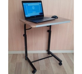 Resim Depolife Tekerlekli Notebook Laptop Çalışma Sehpası Eğim ve Yükseklik Ayarlı Akrobat Ders Yemek Çekyat Masası 