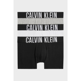 Resim Calvin Klein Erkek Trunk Boxer Seti 3'lü Düz Desenli XL Konforlu ve Elastik Bantlı 
