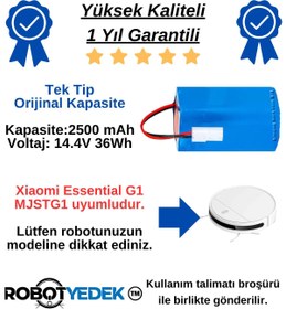 Resim Xiaomi Mi Vacuum Mop 2in1 Essential Batarya MJSTG1 14.4v 2500mah Robot Süpürge Pili 