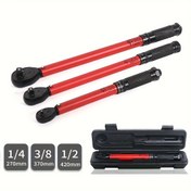 Resim 1 adet ProMaster Endüstriyel Sınıf Ağır Hizmet Çok Fonksiyonlu Tork Anahtarı, 3-230NM, Yüksek Sertlik Krom Vanadyum Çelik, 1/4 3/8 1/2 İnç Çoklu Spesifikasyon, Çeşitli Somun ve Cıvatalar için Hassas Uyum, Otomobil Motorlarının, Endüstriyel Makinelerin Kolay Sökülmesi ve Montajı, Ayarlanabilir Mekanik Çalışma ve Metal Yapıya Sahip Profesyonel Otomotiv ve Makine Onarım Aracı 