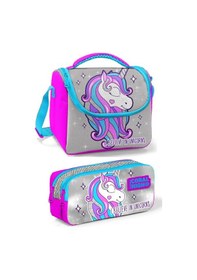 Resim Coral High Pembe Mavi Unicorn Kız Çocuk Beslenme Çantası Seti 