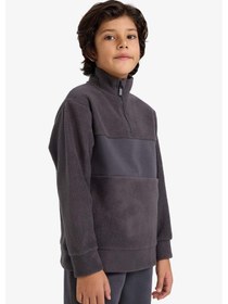 Resim Defacto Erkek Çocuk Polar 2li Takım Yarım Fermuarlı Sweatshirt Eşofman Altı G4965a825wnar227 Antrasit-ar227 