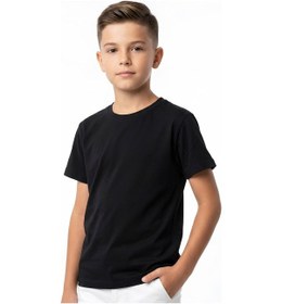 Resim Modanıno Erkek Çocuk 2'li Geniş Kalıp Basic T-shirt 6-14 Yaş 12690ds Siyah 