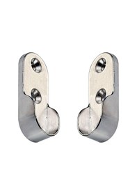 Resim Oval Alüminyum 115 Cm Dolap Içi Askı Borusu 2 Adet Flanş Vidalar Krom 