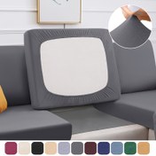 Resim 1 adet Modern Süt Eseri Kumaş Koltuk Örtüsü - Elastik Bant Kapatma, Makine Yıkanabilir, Polyester Karışımı, Bölümlü Koltuk Dekoratif Koruyucu, Pürüzsüz Dokulu, Modern Ev Dekoru|Minimalist Tasarım|Pürüzsüz Dokulu Kapak, Koltuk Dekoru 