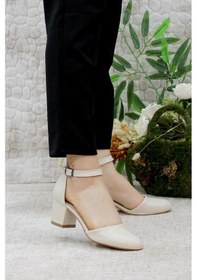 Resim Mehmet Mete 429 Fashion Kalın Topuklu Kadın Ayakkabı Ten 