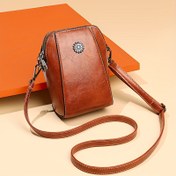 Resim 1 adet Retro Düz Renk PU Donanım Dekorasyonu Çok Bölümlü Basit Mesajlı Çanta Cep Telefonu Çantası Cüzdan Kadınlar İçin Günlük Kullanıma Uygun 