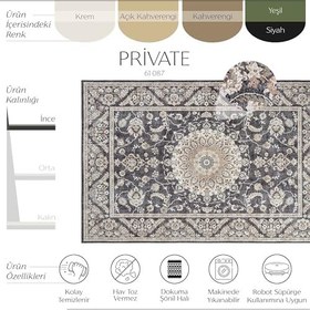 Resim Cool Halı Private Siyah Eskitme Halı Vintage Halı Çiçek Desen Dokuma Şönil Halı Yıkanabilir Salon Halısı 