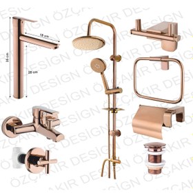 Resim özçakır New Bronz 8 Li Banyo Seti 