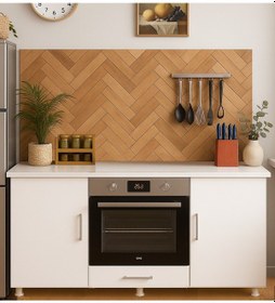 Resim 140lık Ankastre Fırın Ocak Dolabı,kahve Köşesi,çok Amaçlı Mutfak Dolabı Beyaz 