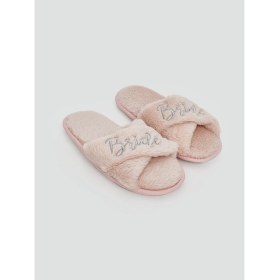 Resim Lc Waikiki Yeni Sezon Barbie Nakışlı Kadın Pelüş Ev Terliği 