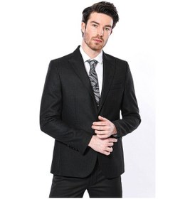 Resim Wessi Sivri Yaka Tek Düğme Siyah Slim Fit Ceket Siyah 