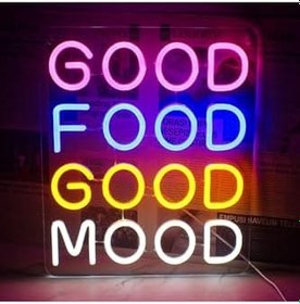 Resim dekoraven Good Food Good Mood Neon Led Tabela, goodfood 