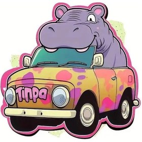 Resim Jt31 Araba Etiket Hippo Hayvan Su Geçirmez Vinil Çıkartması Araba Aksesuarları Dekor 13x12.5cm 
