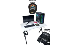 Resim Hey Modüler Mobilya Heygaming2 Profesyonel Oyuncu Masa Beyaz Siyah 110 cm 