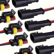 Resim 10 adet/5 çift 2 Pinli Elektrik Bağlantı Parçası, Erkek Dişi Fiş Priz Hızlı Ayırma Fişi, Araba Kamyonet, Motosiklet, Tekne için 