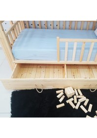 Resim Markaawm Markaawm Montessori Yatak Merdivenli Ahşap Ranza Çekmeceli Akçaağaç 