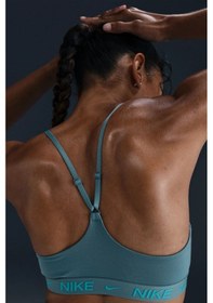 Resim Nike Indy Light-support Padded Adjustable Sports Bra Kadın Spor Bra Mavi 