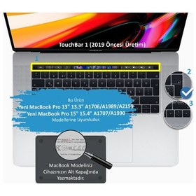 Resim Arapça Klavye Apple Uyumlu MacBook Pro Koruyucu Touchbar'lı A1706 A1989 A2159 A1707 A1990 Uk Enter Dazzle Pembe Yeşil 