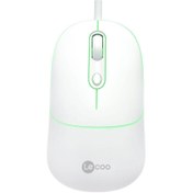 Resim Lenovo Lecoo MS110 RGB Sessiz Tuşlu Kablolu Optik Mouse Beyaz 
