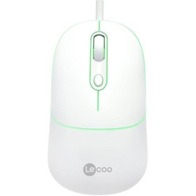 Resim Lenovo Lecoo MS110 RGB Sessiz Tuşlu Kablolu Optik Mouse Beyaz 